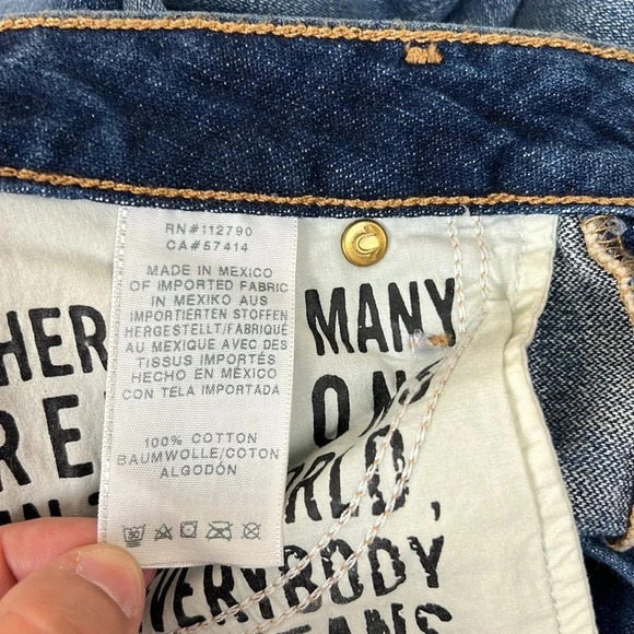 New True Religion Joey Low Rise Flare Flap Pockets Jean Size 27 - Picture 7 of 15